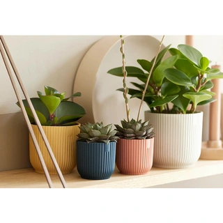 Elho Pot Vibes Fold Ø16 cm - Botergeel - afbeelding 4