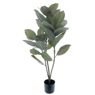 Kunstplant Ficus Elastica in Pot Green - 105 cm