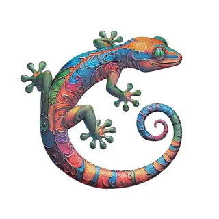 Wanddeco Gecko Metaal - 40x41,5 cm