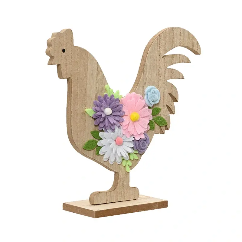 Paas Kip Hout Bloemen - 28,5 cm