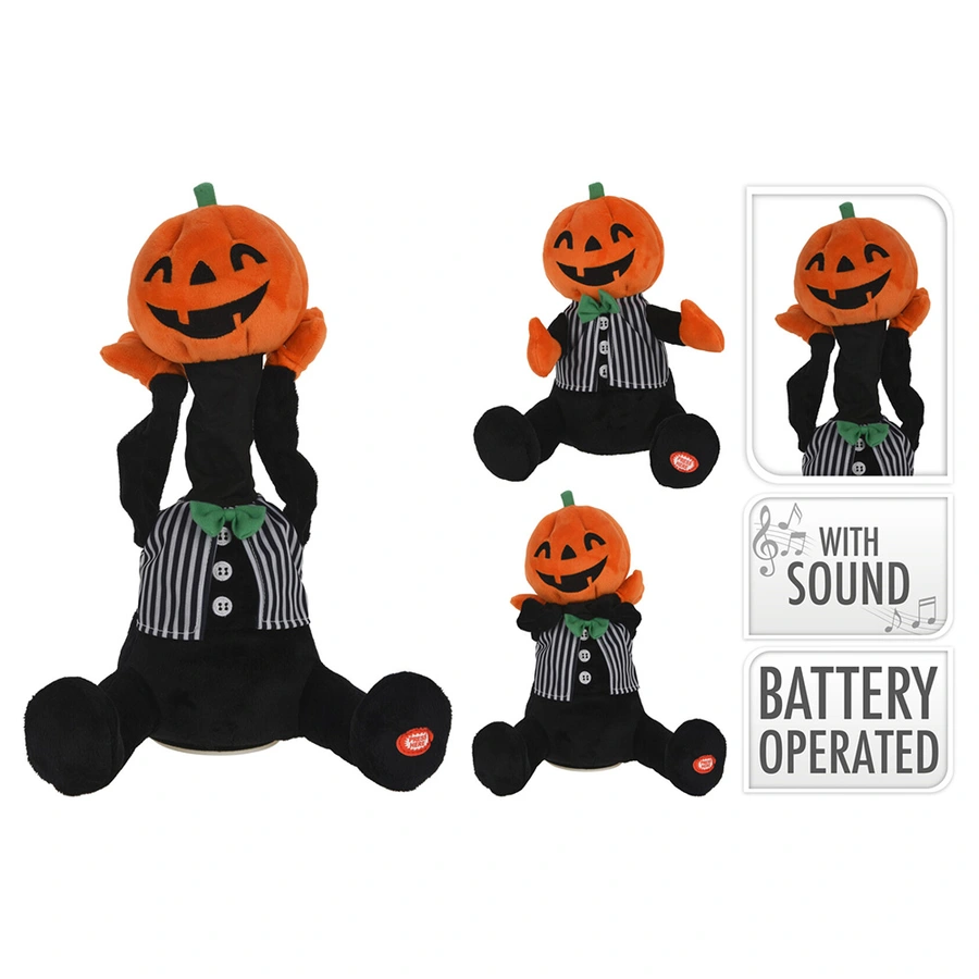 Halloween Figuur Pompoen Pluche - 28 cm - afbeelding 2