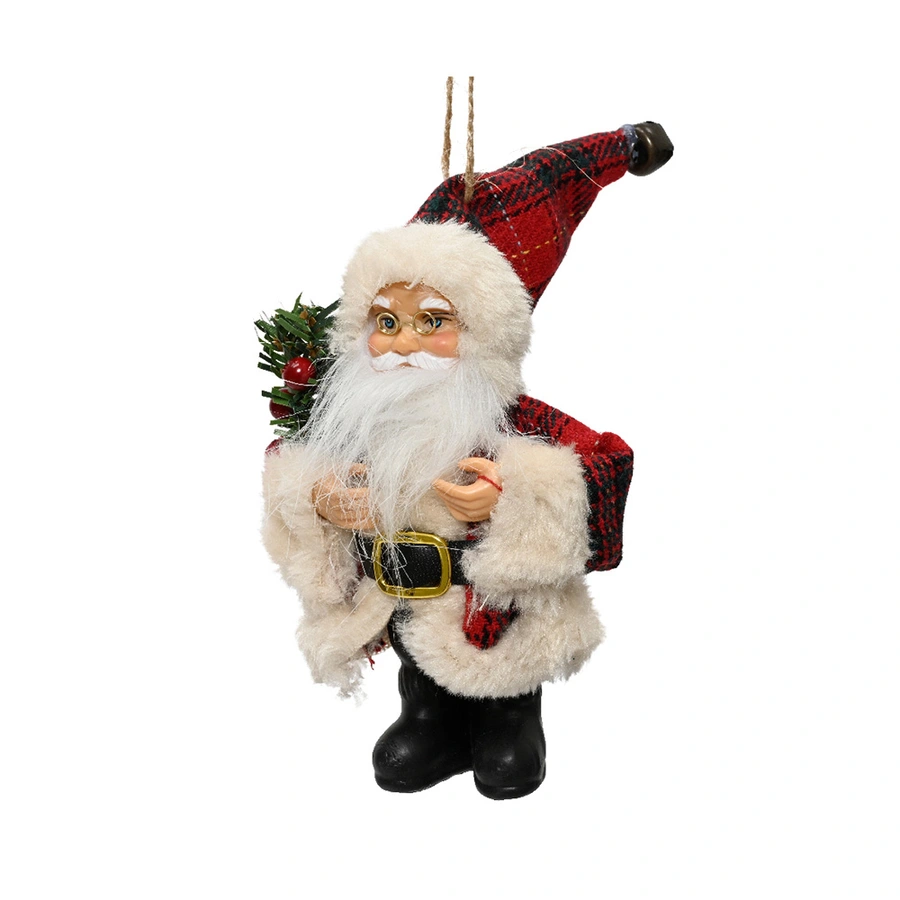 Kersthanger Polyester Kerstman - 13 cm