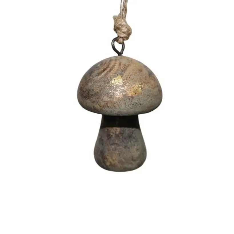 Kersthanger Mushroom Hout S - Vintage Gold