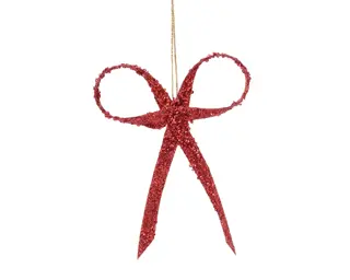 Kerstboom Strik Glitter - Rood