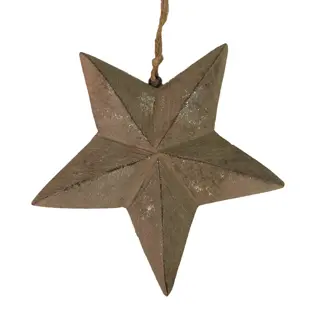 Kersthanger Star Hout M - Vintage Silver