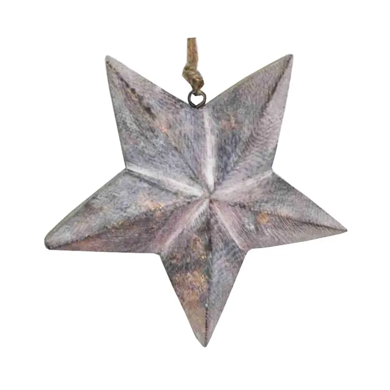 Kersthanger Star Hout S - Vintage Gold