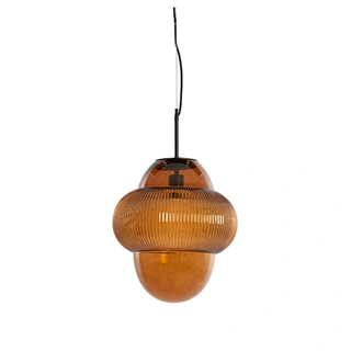 Light & Living Hanglamp Ovnis - Glas Bruin - afbeelding 1