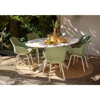 Hartman Le Soleil Element Dining Tuinstoel - Wit/Groen - afbeelding 8