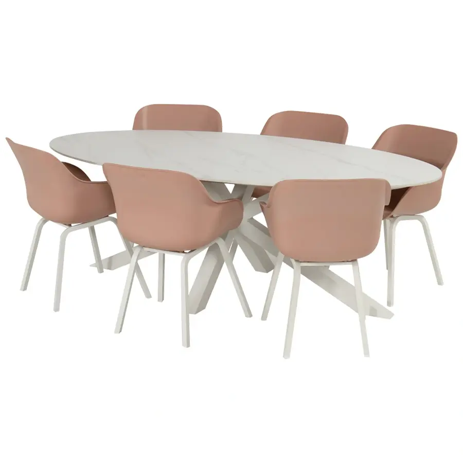 Hartman Le Soleil Element Dining Tuinstoel - Wit/Roze - afbeelding 6