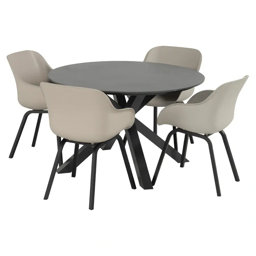 Hartman Le Soleil Element Dining Tuinstoel - Zwart/Taupe - afbeelding 5