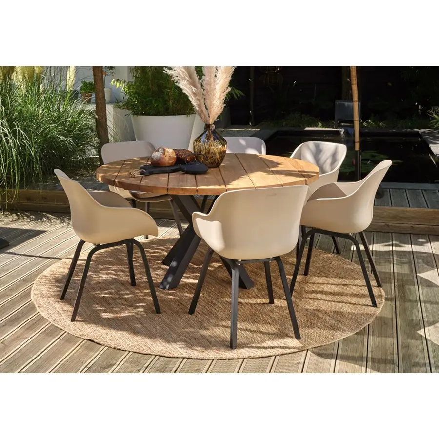 Hartman Le Soleil Element Dining Tuinstoel - Zwart/Taupe - afbeelding 7