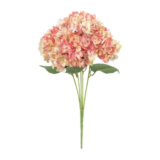 Kunstbloem Hortensia 47 cm - Roze/Wit