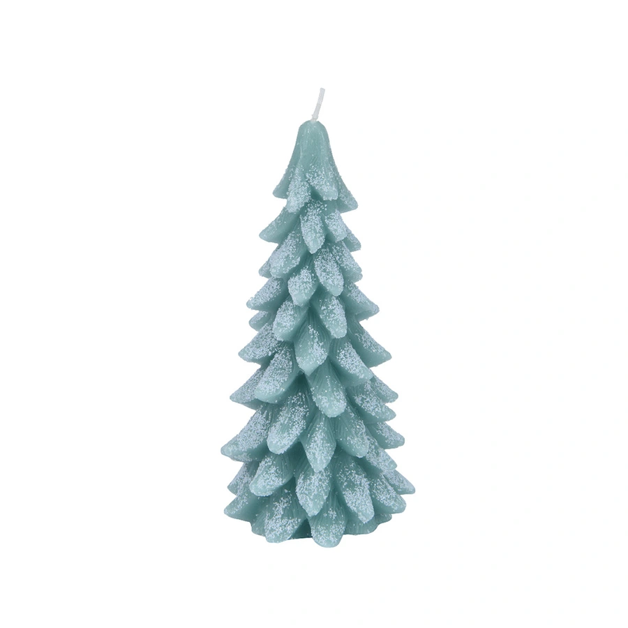 Kerstkaars Wax Boom met Sneeuw Groen - 20 cm - afbeelding 1