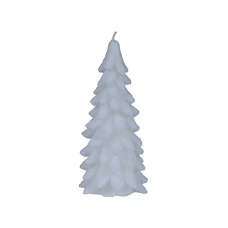 Kerstkaars Wax Boom met Sneeuw Wit - 16,5 cm - afbeelding 1