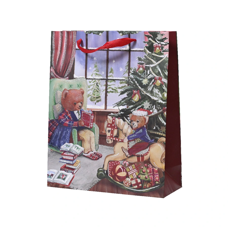 Kerst Giftbag Teddybeer - 12x30x42 cm