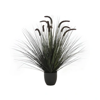 Kunstplant Kamgras in Pot Zwart - 90 cm