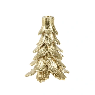 Kandelaar Aluminium Kerstboom Goud - 17,75 cm