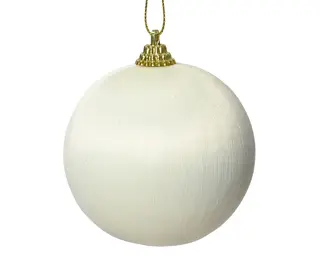 Kerstbal Deco Stof - Wolwit