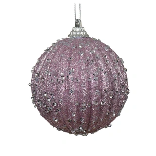 Kerstbal Foam Glitter - Fris Lila