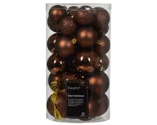 Kerstballen Mix 30 st. - Espresso