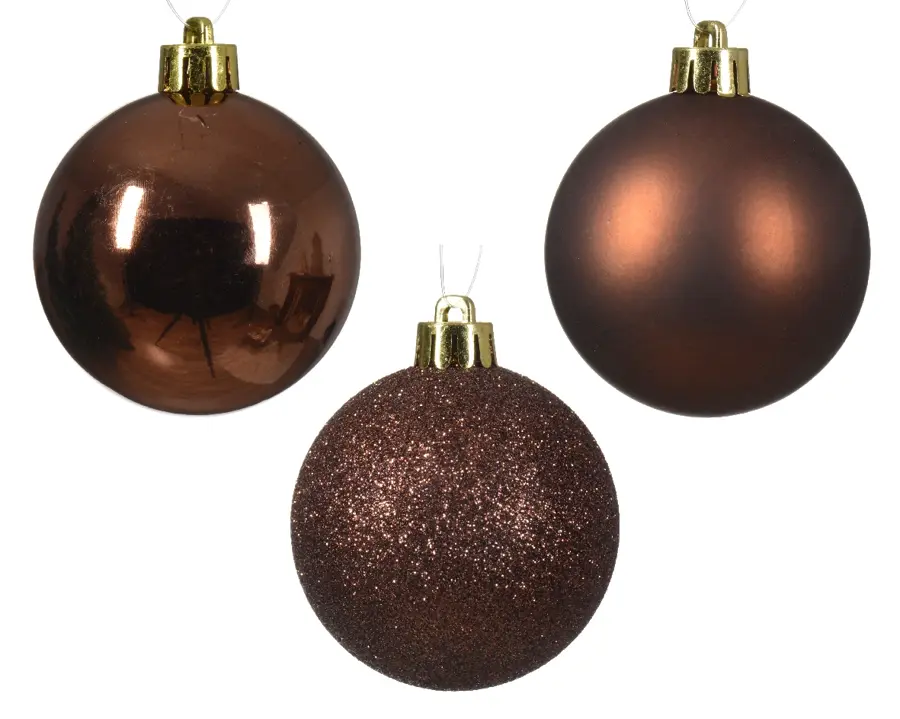 Kerstballen Mix 30 st. - Espresso - afbeelding 2