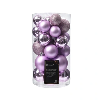 Kerstballen Mix 30 st. - Fris Lila - afbeelding 1