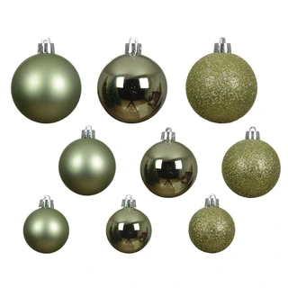 Kerstballen Mix 30 st. - Groene Thee - afbeelding 2