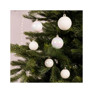 Kerstballen Mix 30 st. - Iris Wit - afbeelding 2