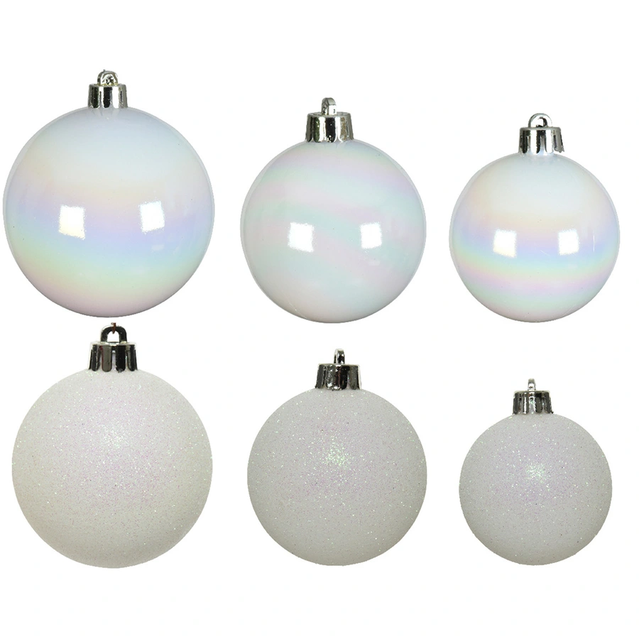 Kerstballen Mix 30 st. - Iris Wit - afbeelding 3