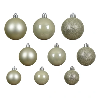 Kerstballen Mix 30 st. - Wit Mint - afbeelding 2