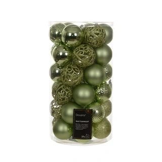 Kerstballen Mix 37 st. - Groene Thee - afbeelding 1