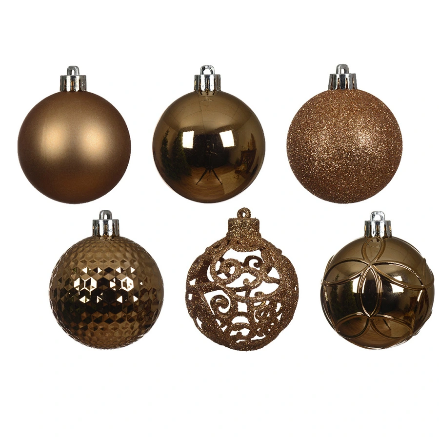 Kerstballen Mix 37 st. - Pecannoot Bruin - afbeelding 2