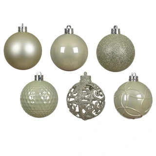 Kerstballen Mix 37 st. - Wit Mint - afbeelding 2