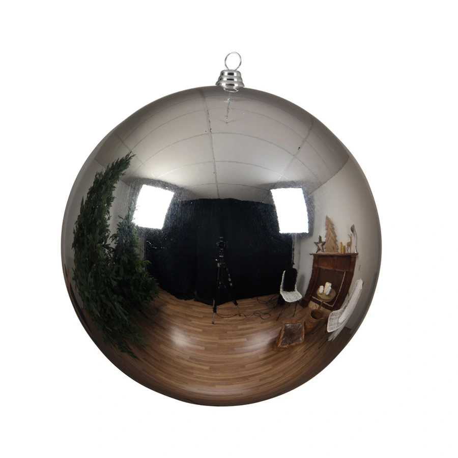 Kerstbal Glans XXL 40 cm - Zilver