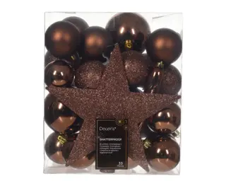 Kerstboomversiering Mix 33 st. - Espresso