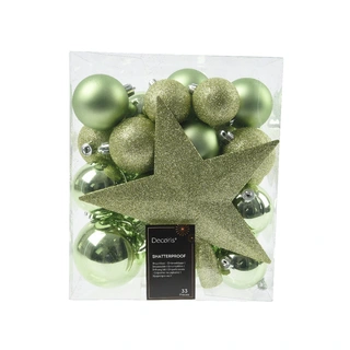 Kerstboomversiering Mix 33 st. - Groene Thee - afbeelding 1