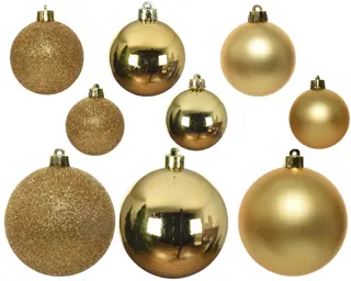 Kerstballen Mix 30 st. - Licht Goud - afbeelding 3