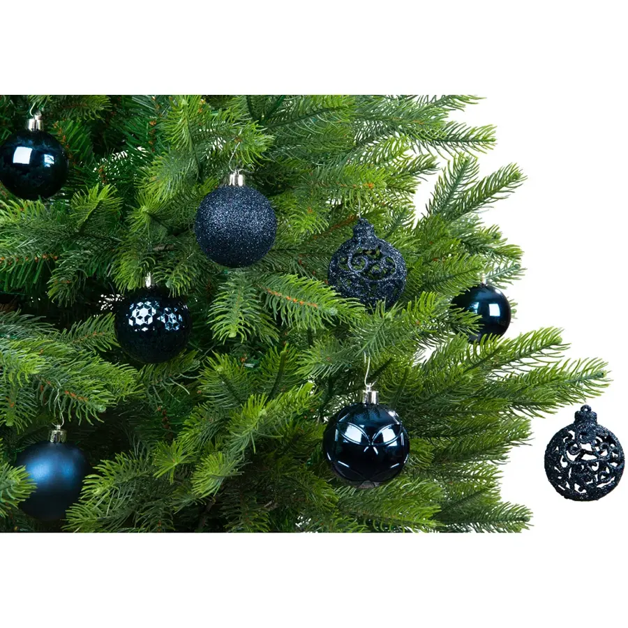 Kerstballen Mix 37 st. - Nachtblauw - afbeelding 2