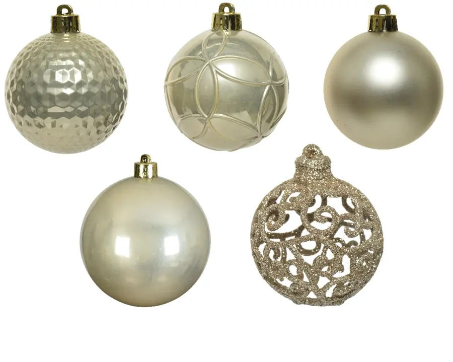 Kerstballen Mix 37 st. - Parel - afbeelding 3