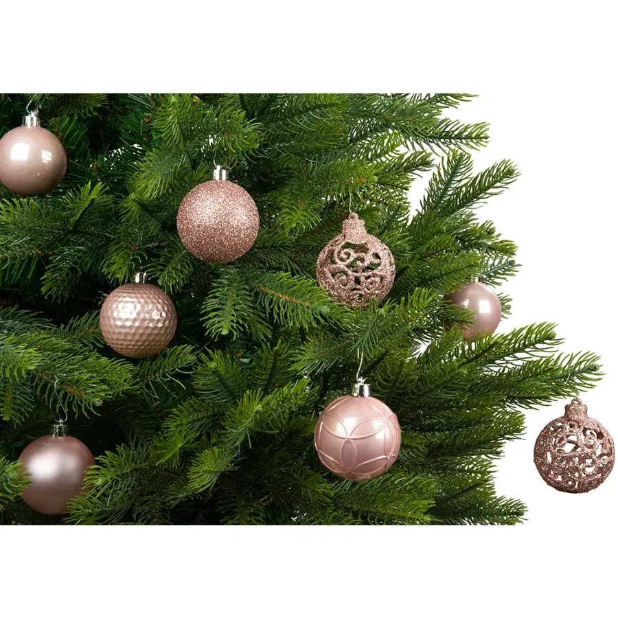 Kerstballen Mix 37 st. - Poederroze - afbeelding 2