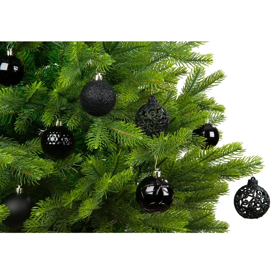 Kerstballen Mix 37 st. - Zwart - afbeelding 2