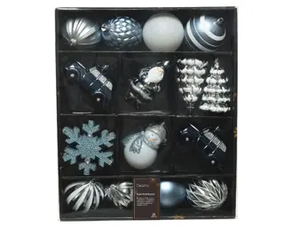 Kerstballen Mixdoos 25 st. - Blauw - afbeelding 1