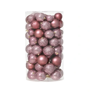 Kerstballen Mix 100 st. - Vintage Roze