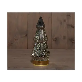 Kerstboompje Glas LED Ø10x23,5 cm - Metallic Antraciet