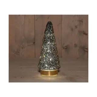 Kerstboompje Glas LED Ø10,5x24,5 cm - Metallic Antraciet