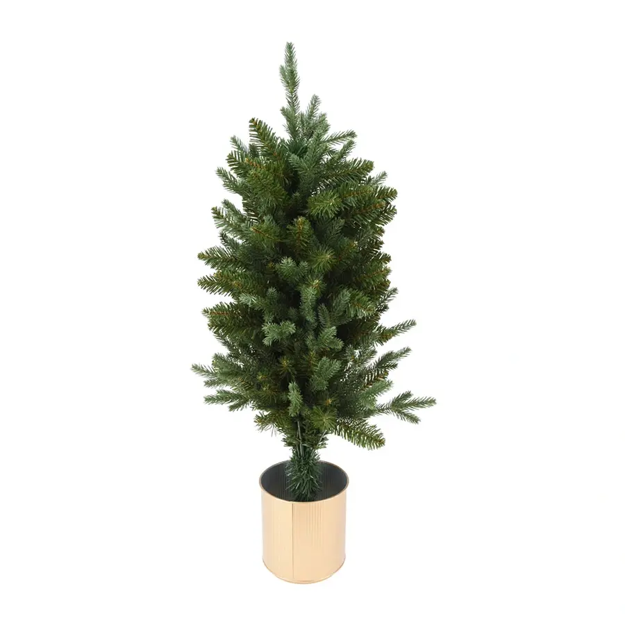 Kunstkerstboom in Gouden Pot - 90 cm