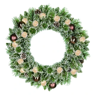 Kerstkrans Kaprun Frost LED Groen/Koper - 90 | De Boet