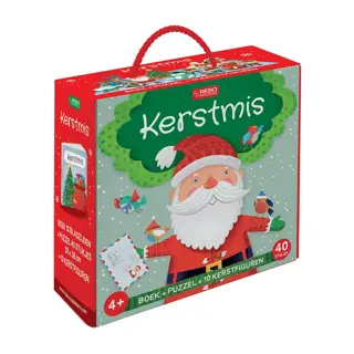 Rebo Kerstmis Puzzel 40 st. + Boek + 10 fig.