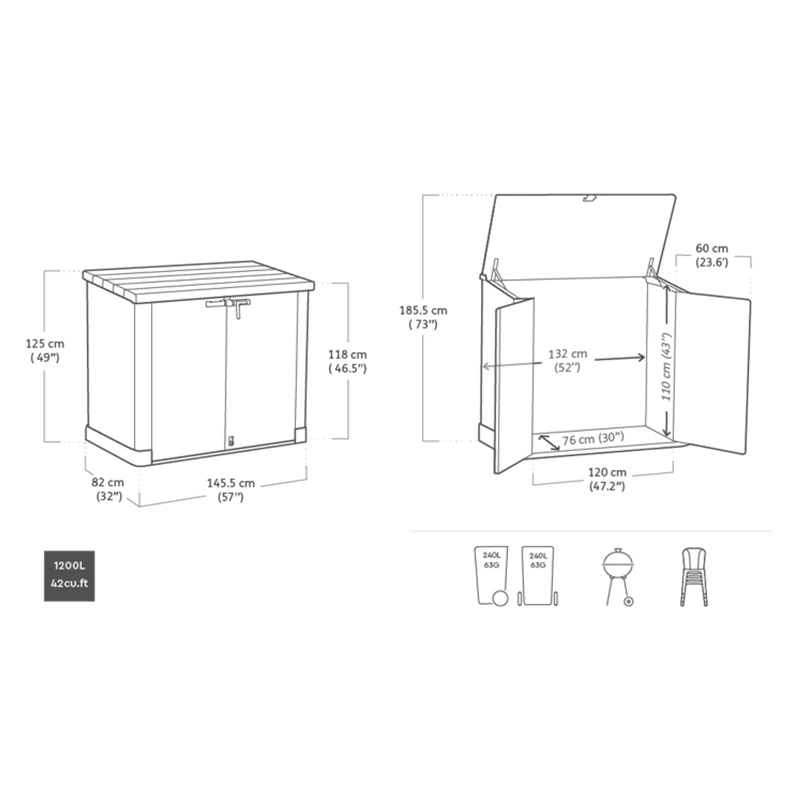 Keter Store It Out Max - 145,5x82x125 cm - afbeelding 6