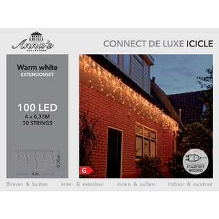 Koppelbare IJspegelverlichting 100 LED - Warm wit